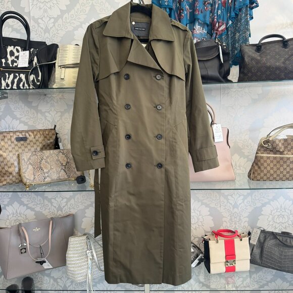 Anne Fontaine Olive Trench Coat - Size 38 - Picture 1 of 7